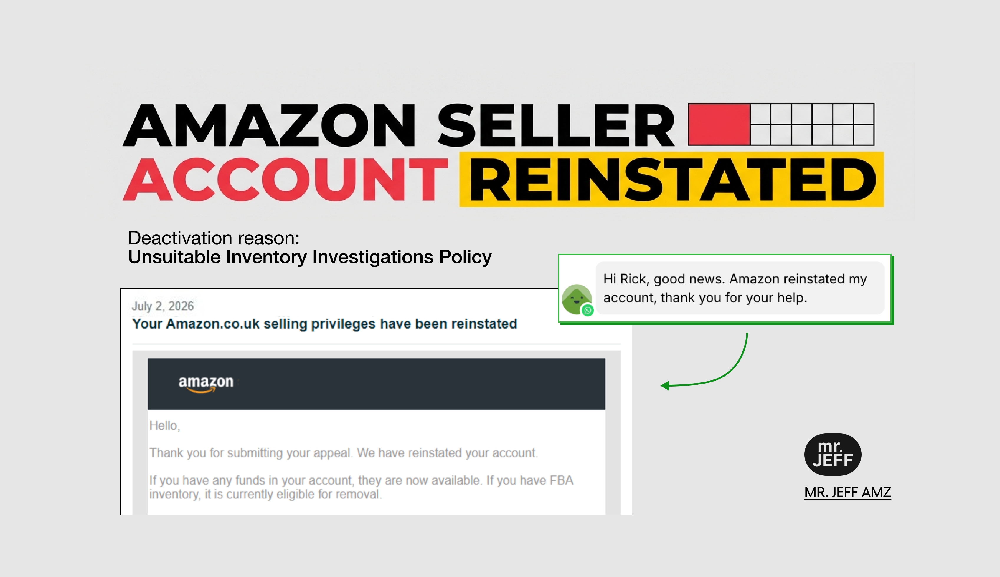 Amazon Unsuitable Inventory Suspension: Reinstated in 3 Weeks